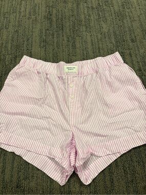 American Eagle Outfitters Pink & White Striped Sleep Shorts